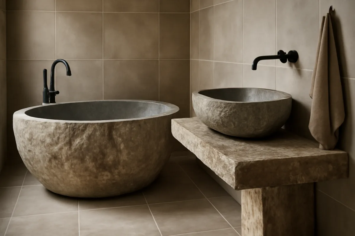 Vasche e lavabi in pietra naturale Stile in bagno, ma quali sono i limiti reali?