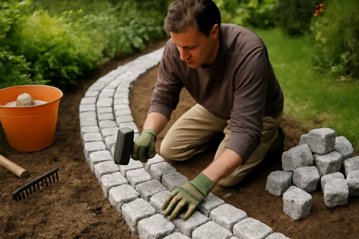 Realizzare sentieri da giardino con ciottoli di granito: tecniche semplici ma durature